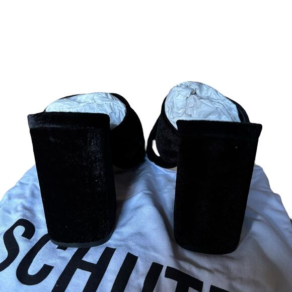 Schutz Callie Velvet Block Heel Sandals – Black Veludo – Women’s Size 5.5B - Picture 5 of 7